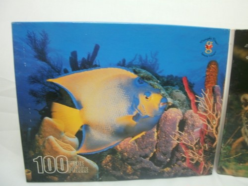 GOLDEN BOOKS MERRIGOLD PRESS TIGERS 1000 PIECE FISH 100 JIGSAW PUZZLES LOT 1998 - Picture 4 of 11