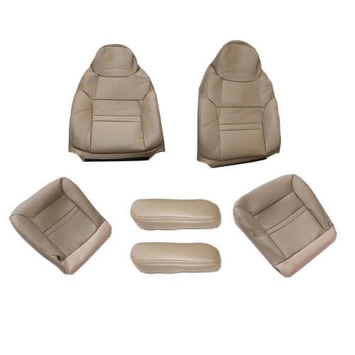 6PCS Excursion Limited Front Top Back Leather Seat Cover Tan Replacement - Picture 6 of 23