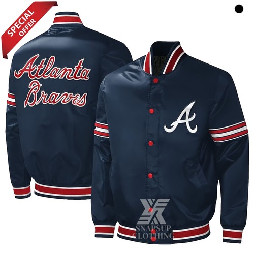 Vintage 1990's Starter Atlanta Braves Full Zip Windbreaker Size XL