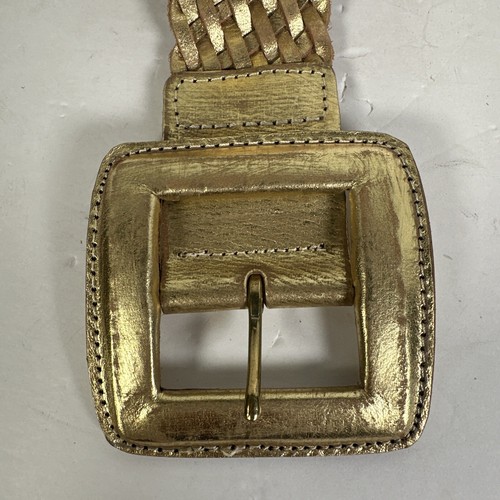 Chicos Gürtel Damen groß geflochten gewebt goldfarben Vintage Jeans lässig - Bild 2 von 6