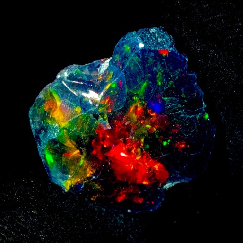 fire Opal, natural opal rough, Ethiopian Black opal gemstone 8.20 Ct 14x14 mm