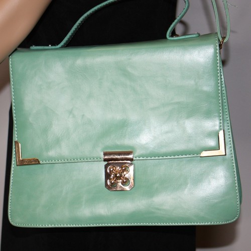Handbag Heaven Lauren Ladylike Satchel Bag Purse in Mint Green NWOT MSRP $89 - 第 7/7 張圖片