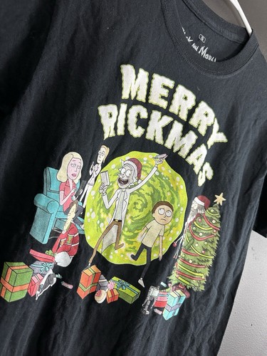 Rick and Morty Merry Rickmas Black Ugly Christmas T-Shirt Herren S Erwachsene Schwimmen
