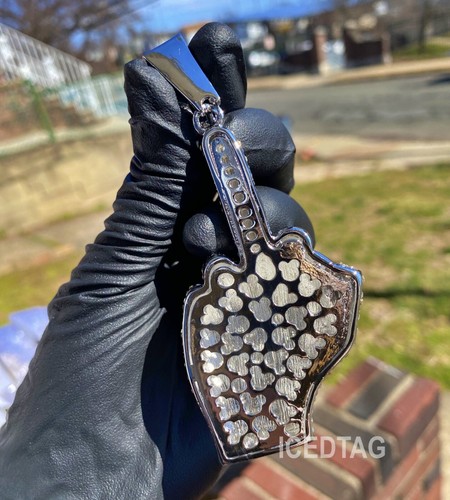 XL Collar Helado Dedo Medio Cadena Hombres Enchapado en Oro Circonio Colgante de Joyería Circonial - Imagen 10 de 11