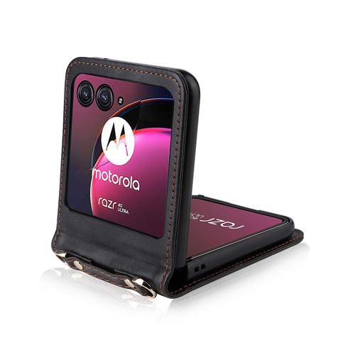 For Motorola Razr/Razr+ 2025 Slim PU Leather Card Holder Crossbody Wallet Case - Picture 4 of 52