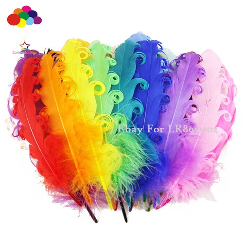 Curly Goose Feathers 13-18CM/5-7inch 30 Color for floral arrangements DIY Crafts - Picture 3 of 33