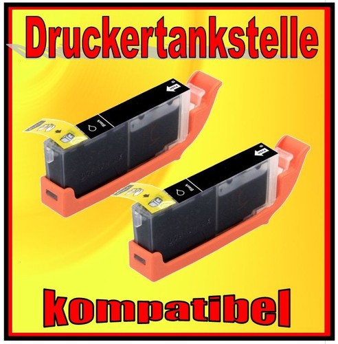 2x Compatible Cartucho Ers.cli 551 Negro Pixma IP 7250 8750 Ix 6850 MG 7150 7550