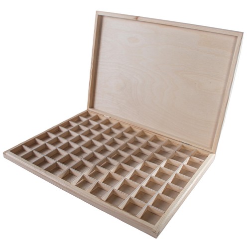 Estuche de almacenamiento de exhibición de piedras preciosas 70 secciones presentación caja de madera soporte para gemas - Imagen 8 de 12