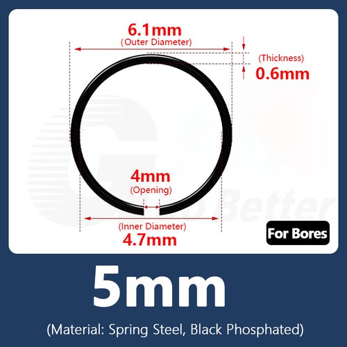 Retaining Rings Round Wire Circlip For Bores Snap Ring Spring Steel DIN 7993 B - Picture 18 of 61