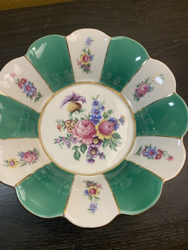 Baviera BAREUTHER 7.5" Borde Dorado, Cuenco de Cerámica Floral Alemania Antiguo - Imagen 7 de 10