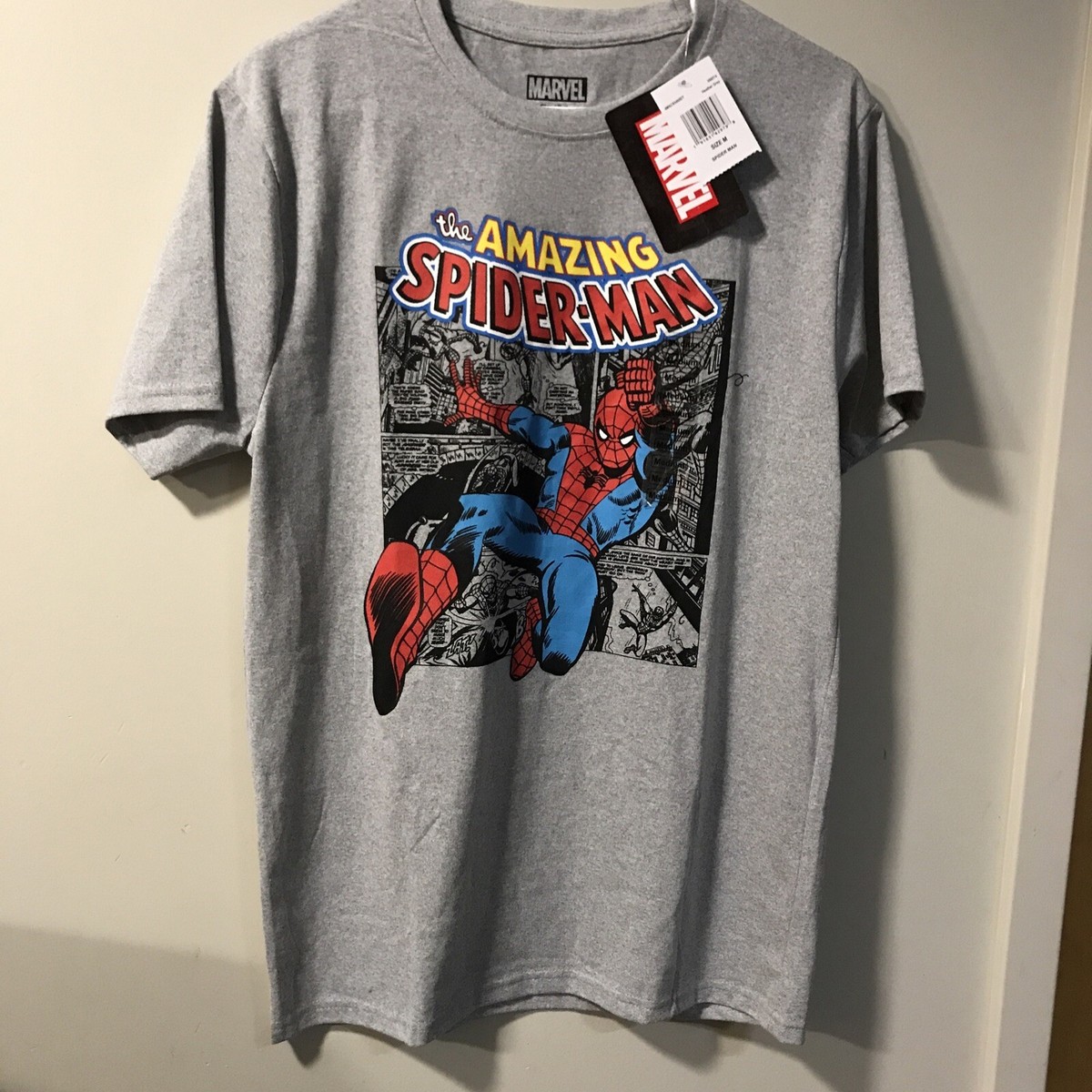 New W/Tags Marvel The Amazing Spider-Man Gray T Shirt Unisex New W/Tags Marvel The Amazing Spider-Man Gray T Shirt Unisex