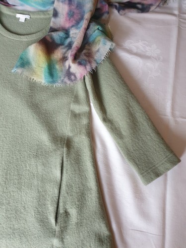 Cos Kleid Gr. S 60% Wolle, 40% Baumwolle Damen Tunika Gr. 34-36 Kochwolle Grün - Bild 5 von 12