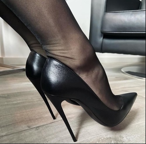 1969 Made in Italy Anouk Pumps Stiletto High Heels Echt Leder Z62 Schwarz 35-45 - Picture 5 of 23