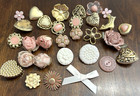 30pc Dress It Up Vintage Rose Buttons Embellishments Scrapbooking Sewing Craft