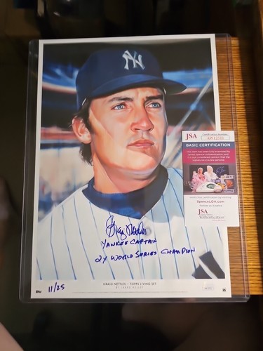 Graig Nettles Limited Edition Signed Topps Living Set Print Yankees JSA 11/25 - Picture 6 of 6