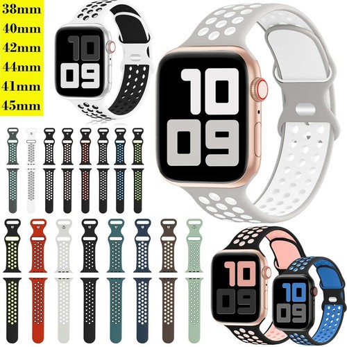 Unisex Silicone Sports Holes Band For Apple Watch Series 7 6 5 4 3 Strap Replace - Picture 2 of 29