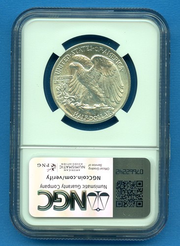1940 P NGC MS64 Walking Liberty Silver Half Dollar 50c US Mint Coin Blast White - Picture 2 of 3