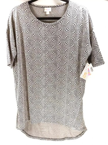 NWT LuLaRoe Irma Women's Size XS White Geometric Casual Tunic Shirt - Picture 1 of 9