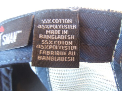 X Logo Hat Blue Gray Hook Loop Trucker Cap - Picture 9 of 9