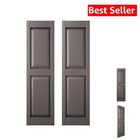 Standard Raised Panel Shutters 14.75'' W x 31'' H - Musket Brown, Durable Design
