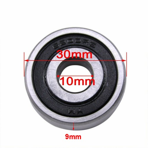 2x 6200RS 10mm x 30mm x 9mm Double Rubber Sealed Deep Groove Ball Bearings - Picture 4 of 4