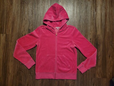 Juicy Couture Hot Pink Velour Hoodie FullZip Embellished