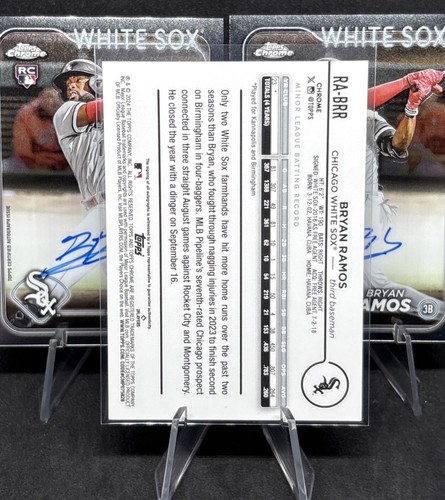 Bryan Ramos 2024 Topps Chrome RC AUTO Rookie LOT(3) PURPLE Speckle /299 & 2 Base - Picture 3 of 5