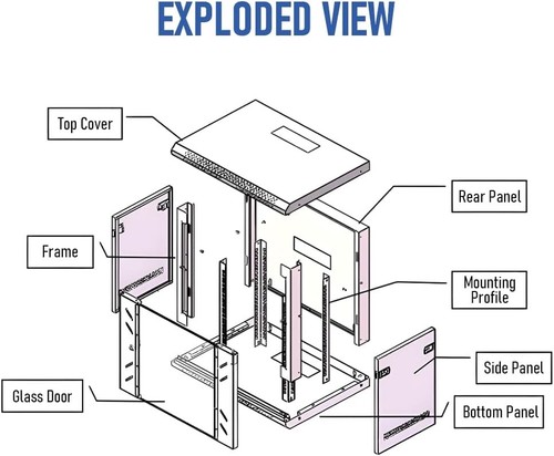 Wall Mount Network Cabinet Network Server Rack Cabinet, Data Rack Server Cabinet - Picture 5 of 18