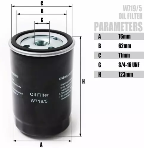 Filtro olio spin-on per compressore aria a vite 4-7,5 KW accessori - Foto 3 di 6