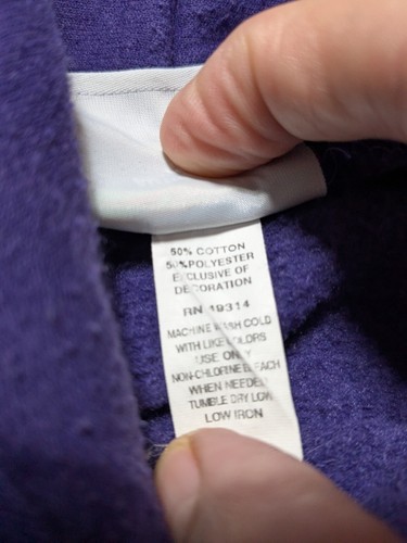 WILLIAMS COLLEGE x CHAMPION ECO Men XL Purple Cotton Blend Pullover Hoodie - Picture 5 of 16