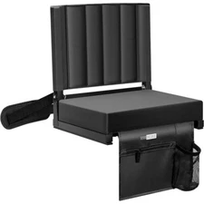 Portable Folding Stadium Seat Bleacher Chair Padded w/ Cup Holder Shoulder Strap