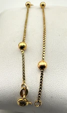 14k Solid Gold Box and Ball Petite Anklet or Bracelet 8"L  SALE-SAVE  500  #2110