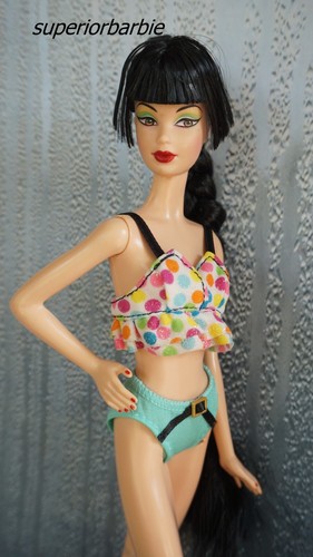 BARBIE BEACH FASHIONS Polka Dot Buckle Strap Bikini - Picture 2 of 3