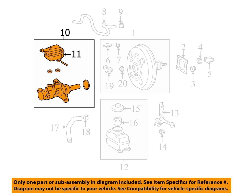 Toyota Highlander 2019 cilindro maestro de frenos OEM 54 k millas - LKQ411746996 Foto 4 de 4