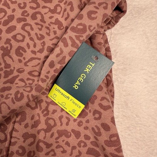 Tek Gear Hoodie Womens 3X Pink Rose Leopard Ultrasoft Fleece Pullover With Tag - Bild 5 von 8
