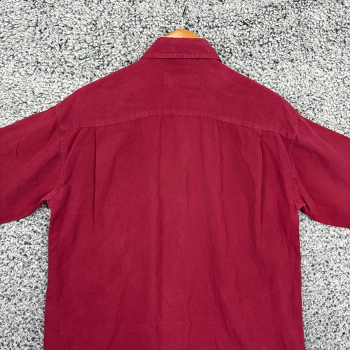 Nat Nast Shirt Mens Large Tall Red Black Silk Bowling Camp Button Up Retro LT - Picture 7 of 12