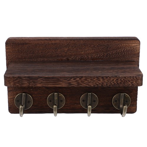Wall Mounted Wooden Clothes Hanger Decorative Key Holder Cabinet Hooks - Picture 7 of 12