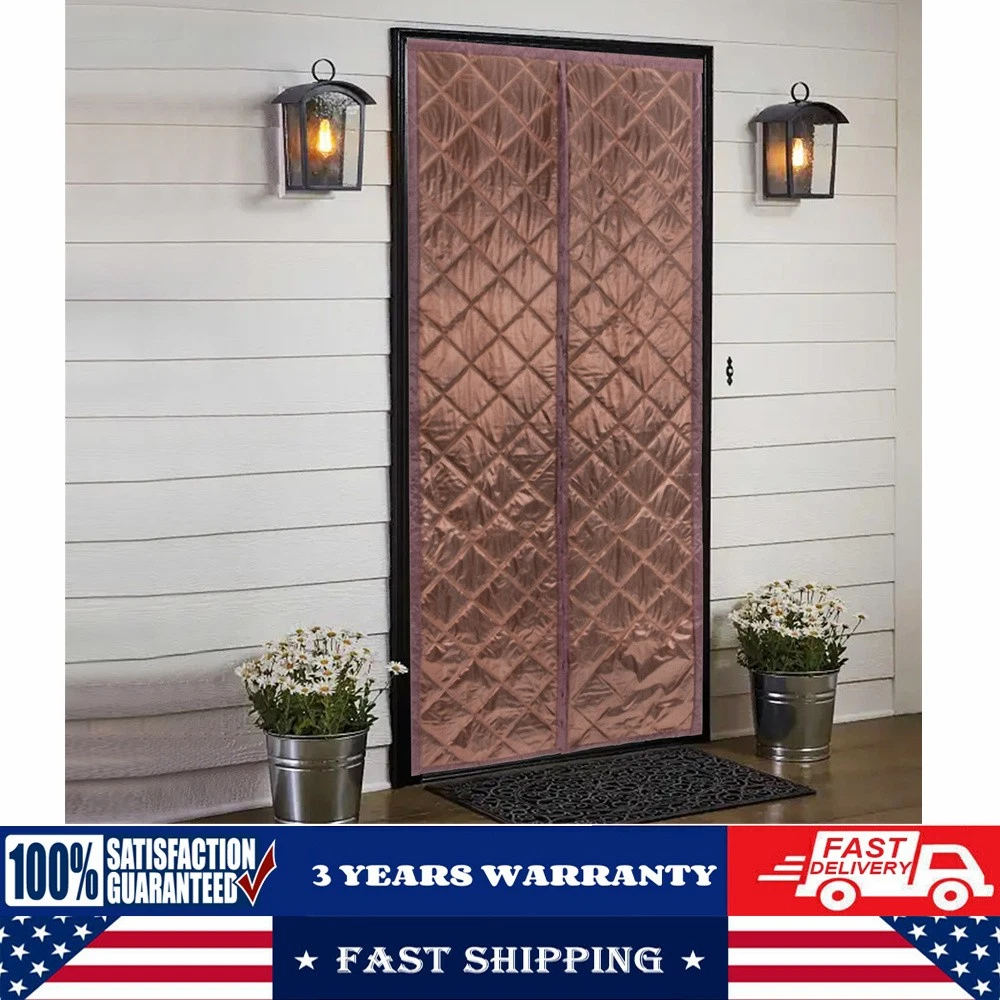 38*84in Magnetic Thermal Insulated Door Curtain Waterproof Winter Doorway Cover