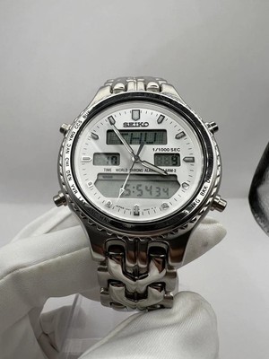 Seiko H021-8050 Ana-Digi World Time Quarzuhr voll funktionsfähig