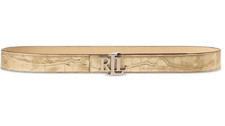 Ralph Lauren Logo Reversible Metallic Embossed Belt - size Small - Gold / Silver