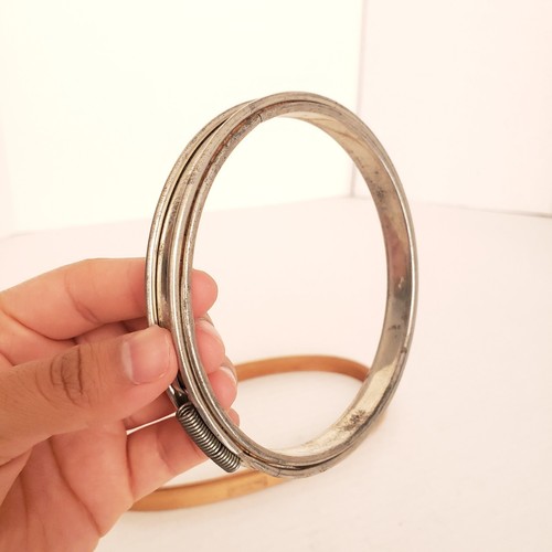 Vintage Herzogin Oval Stickerei Kreuzstich Holz Hoop Filz gefüttert und Metall Hoop - Bild 5 von 8