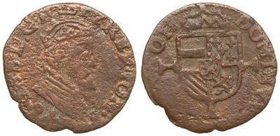 Spanish Netherlands (County of Flanders, Belgian States) -Maille of 4 mites 1591