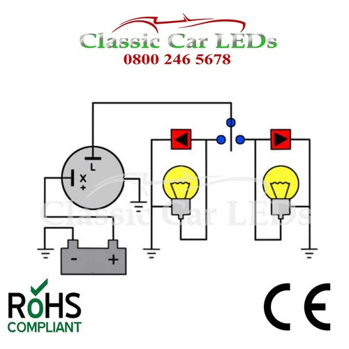 12V ELECTRONIC INDICATOR FLASHER RELAY CLASSIC CAR MOTORCYCLE OE CLICK X L 2 PIN - Picture 5 of 11