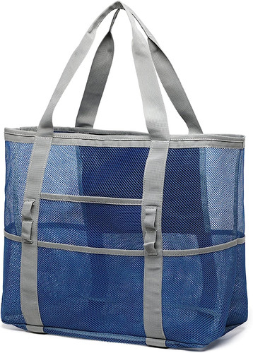Mesh Beach Bag Family - Large Travel Tote Bag for Beach Pool Cruise | 9 Pockets,