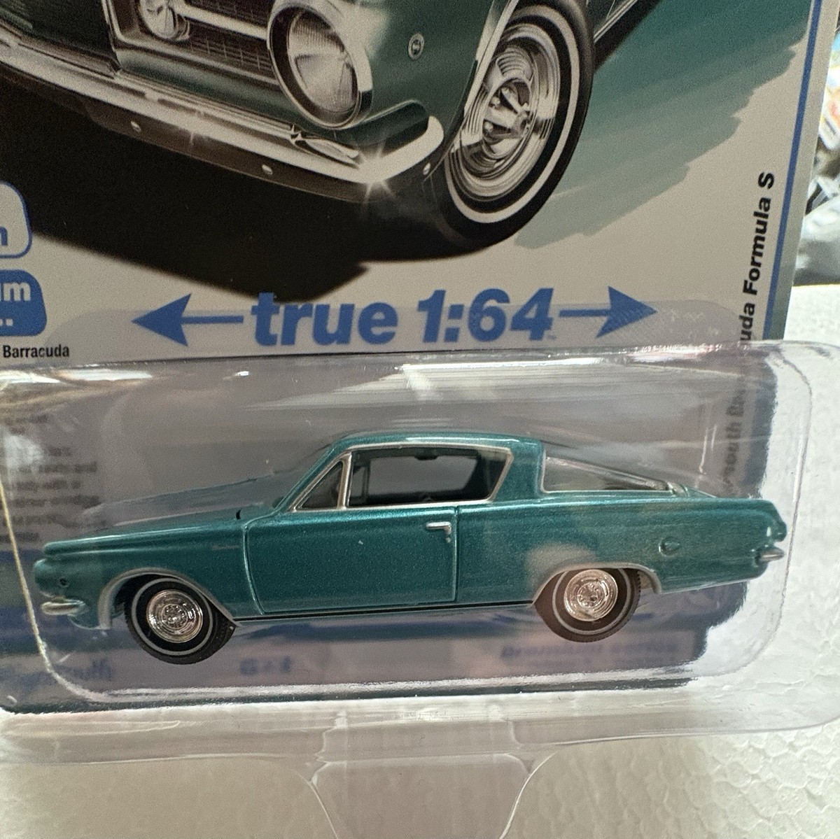 Auto World 1965 Plymouth Barracuda Formula S 1:64 Teal Ltd Edition