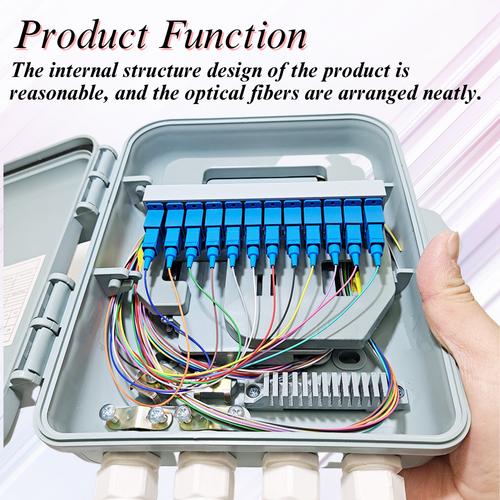 12 Core Fiber Terminal Box Wall Mounted Optic Fiber Distribution FTTH SC Adapter - 第 2/6 張圖片