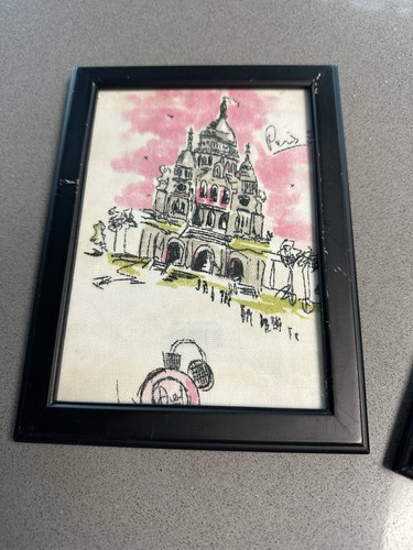 Paris Canvas Fabric Wall Art – Eiffel Tower & Sacre Coeur Set, 5x7 Frames - Picture 3 of 8