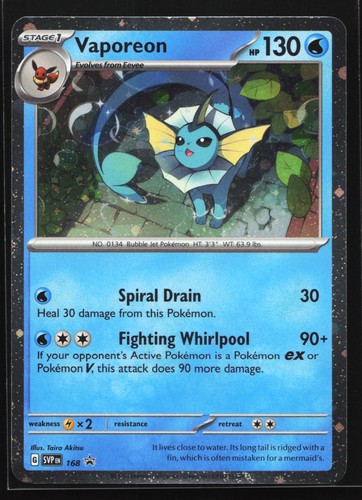 Vaporeon 168 SV: Scarlet & Violet Black Star Promo Pokemon Card
