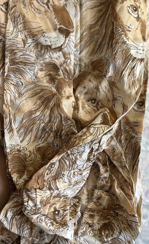 Vintage BIBB Lion Animal Jungle Full Fitted Sheet In Packaging Brown Unused - Picture 8 of 9