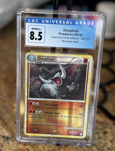 Donphan 40/123 Heartgold & Soulsilver Reverse Holo CGC 8.5 Minor Scratched Slab - Picture 3 of 4